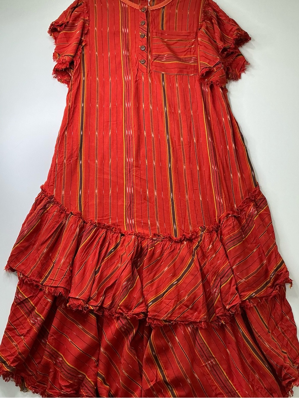 Free People Long Dress Traditional ethnic-style colorful and intricate pattern S